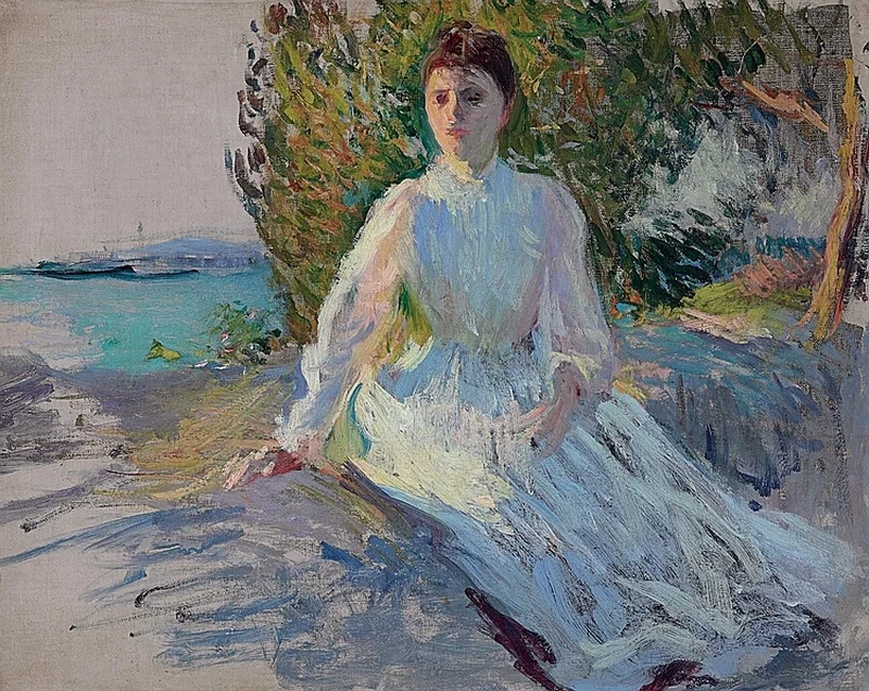 Edmund Tarbell - Emeline Tarbell. Schizzo di sera